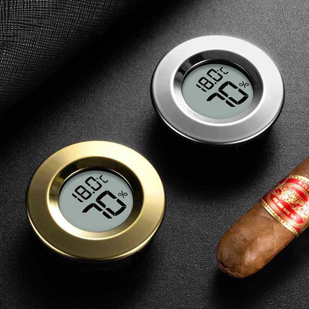 2 In 1 Cigar Hygrometer and Thermometer for Cigar Humidor - Mini Digital LCD Display