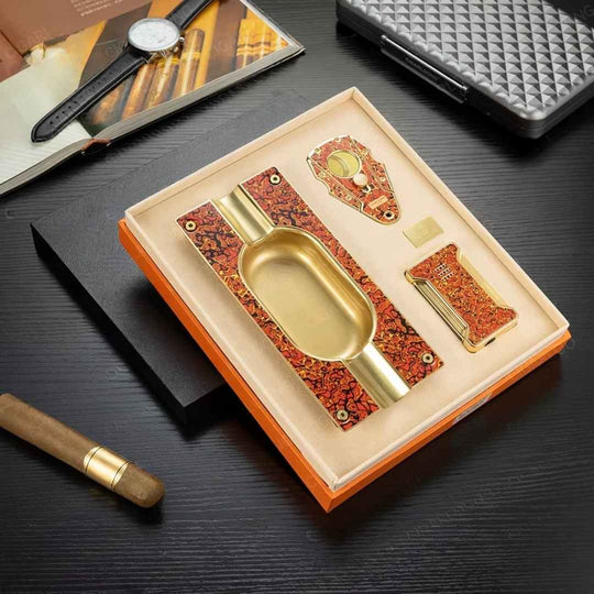 The Damascus Bloom Cigar Accessory Set (3-Piece)