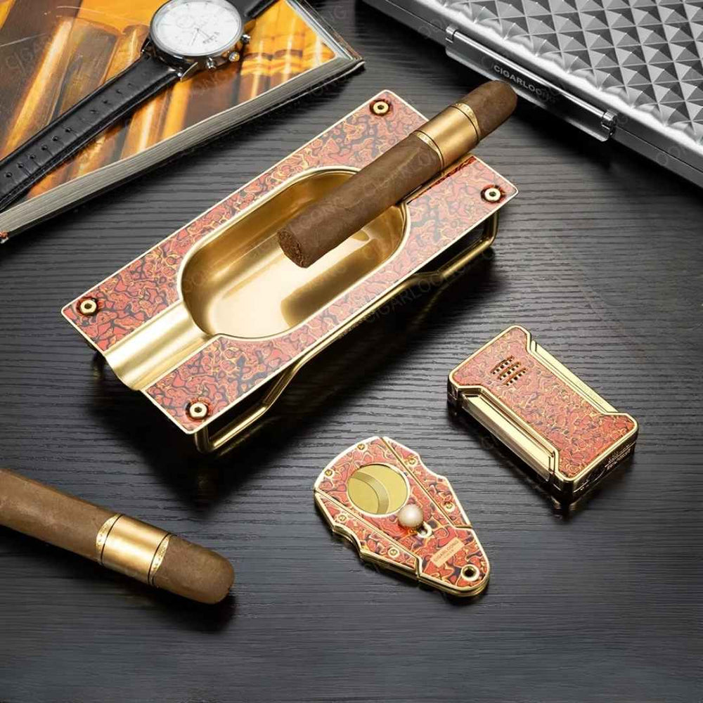 The Damascus Bloom Cigar Accessory Set (3-Piece)
