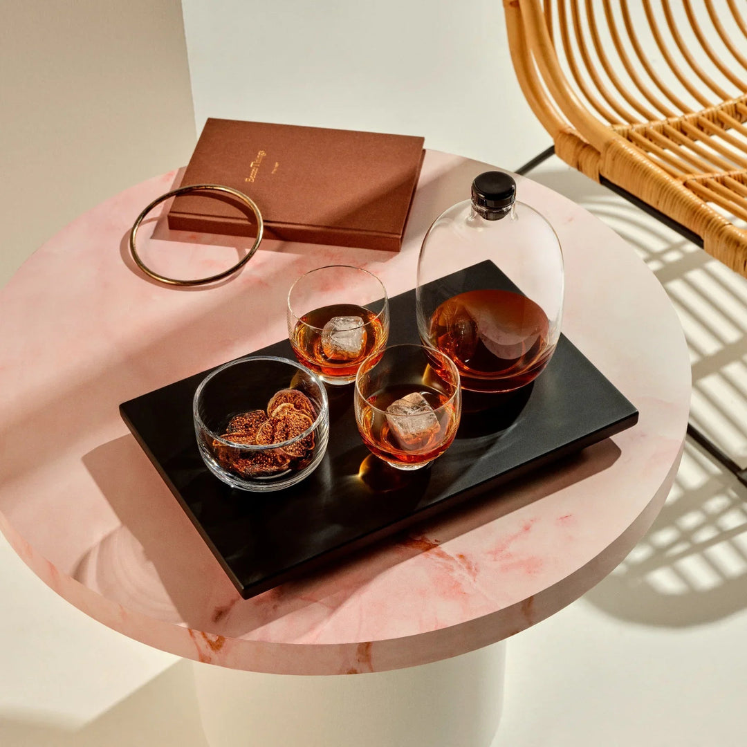 Malt Whiskey Bottle with Wooden Tray - Fluid And Fire