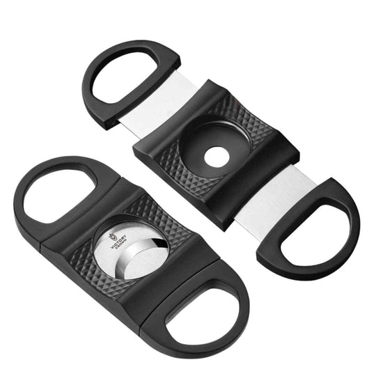 Sharp Stainless Steel Cigar Cutter With Holder - Punch & Guillotine Cutter