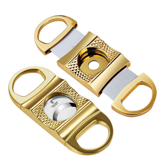 Sharp Stainless Steel Cigar Cutter With Holder - Punch & Guillotine Cutter