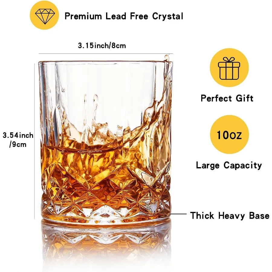 The Starburst Diamond Cut Whiskey Glass — A Classic Reimagined (Set of 4)