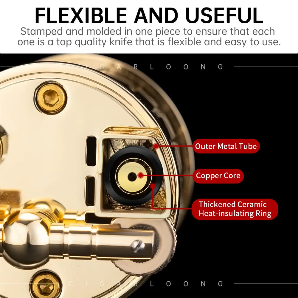 Aetherion Flame – Windproof Lighter with Integrated Holder & Punch