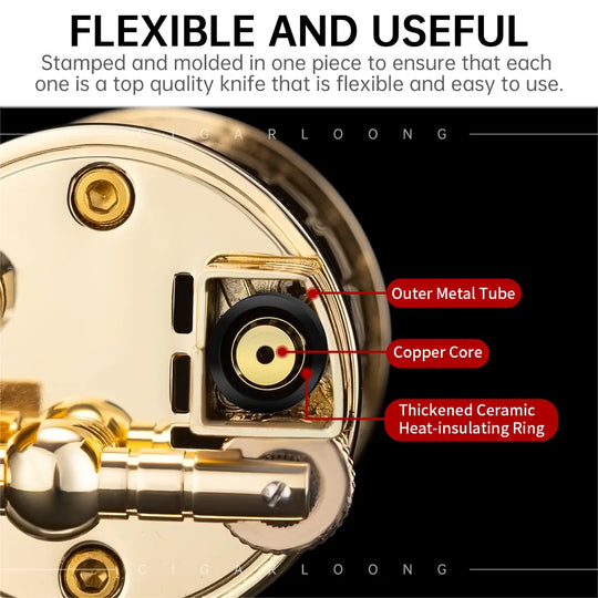 Aetherion Flame – Windproof Lighter with Integrated Holder & Punch