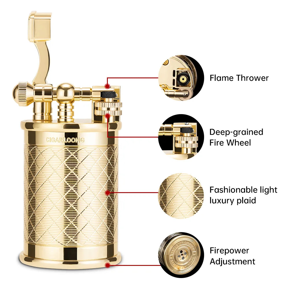 Aetherion Flame – Windproof Lighter with Integrated Holder & Punch