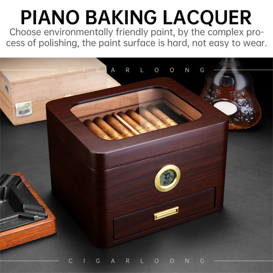 Solaro 65 – Cedar Wood Humidor with Electronic Hygrometer & Skylight