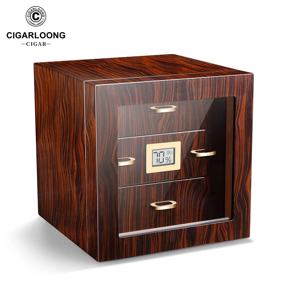 Regalis 110 – Cedar Humidor with Hygrometer, Humidifier & Transparent Window