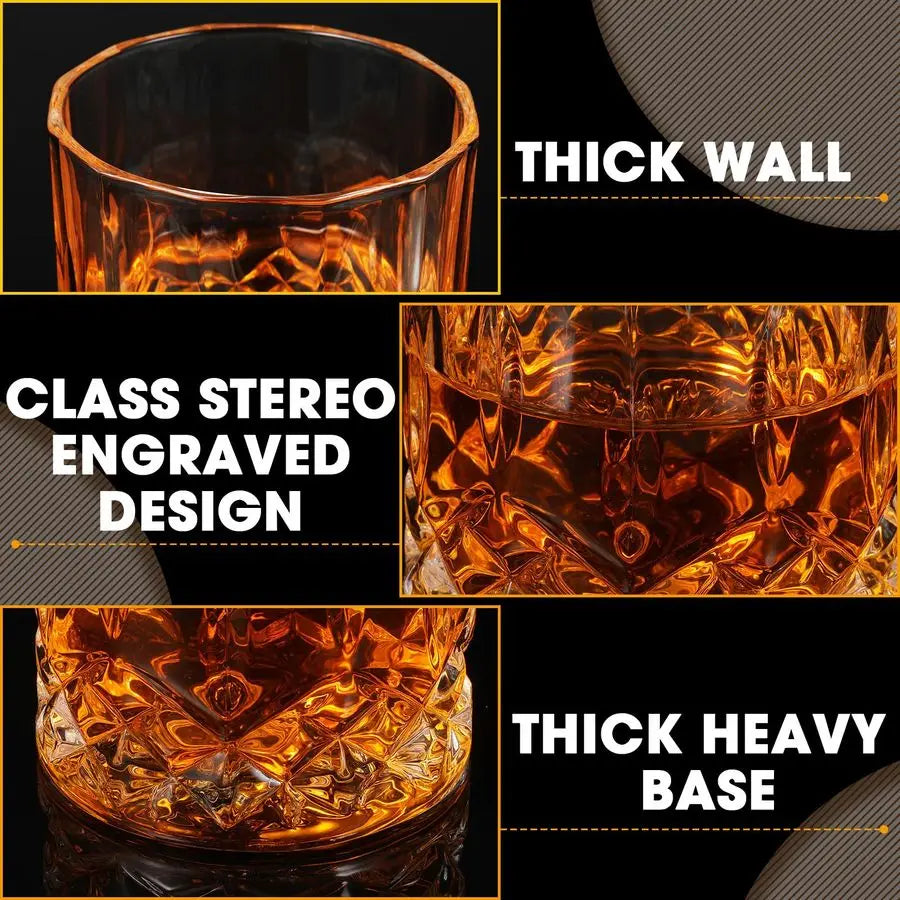 The Professional Collection — 24-Piece Diamond Cut Whiskey Glass Set