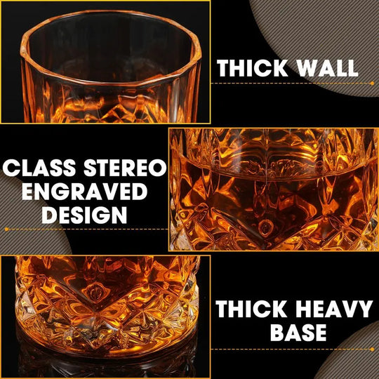 The Professional Collection — 24-Piece Diamond Cut Whiskey Glass Set