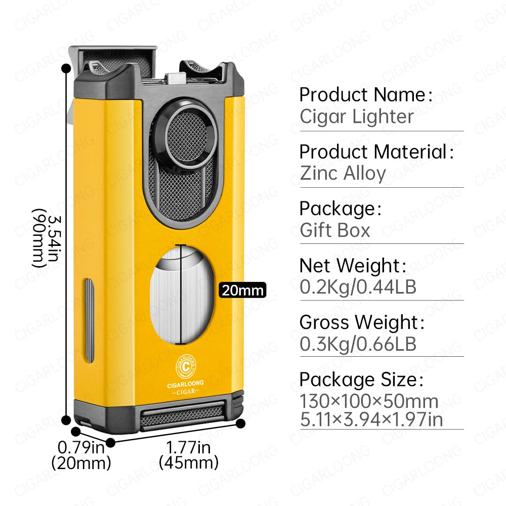 Valor 3-in-1 Torch Lighter – Triple Flame with Integrated V-Cutter & Holder