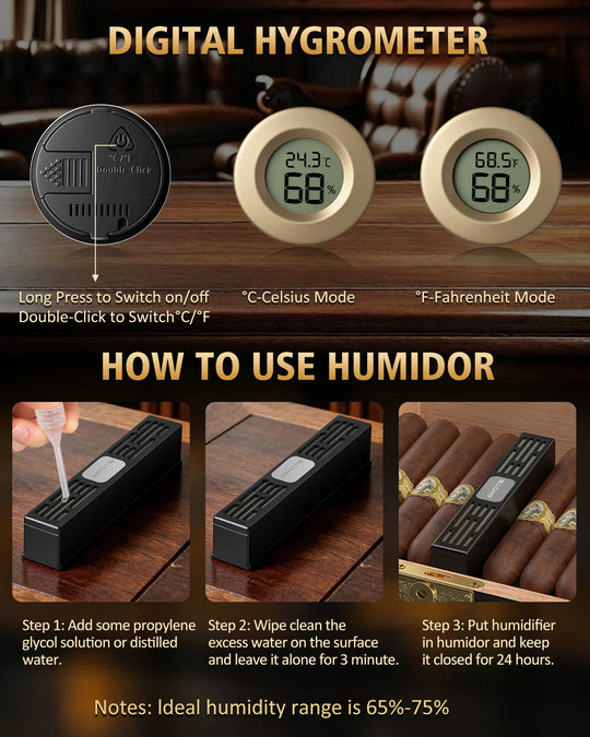 The Founder's Kit Humidor Gift Set (40-50 Cigar Capacity)