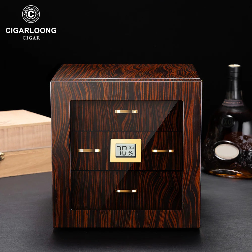 Regalis 110 – Cedar Humidor with Hygrometer, Humidifier & Transparent Window