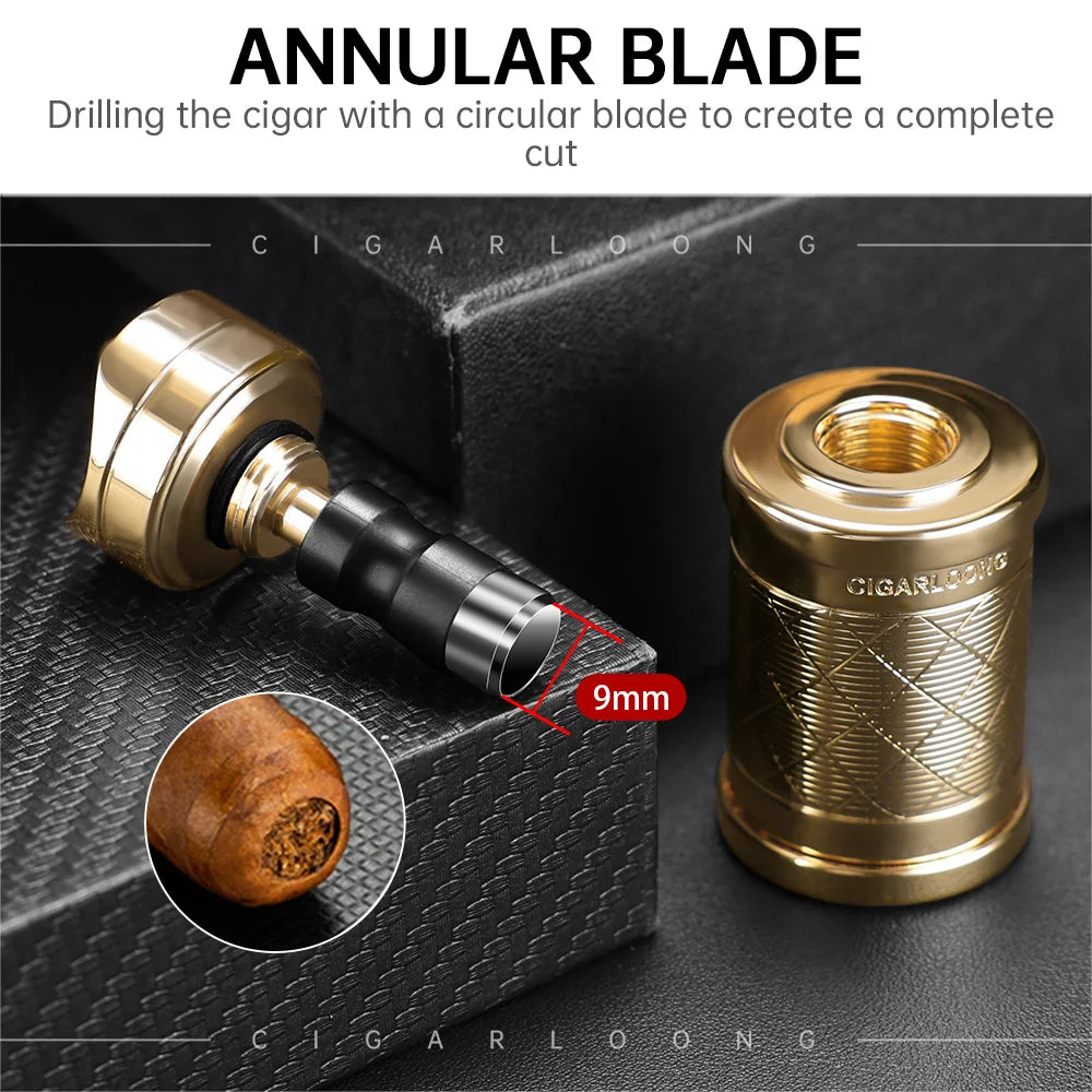 Aetherion Flame – Windproof Lighter with Integrated Holder & Punch