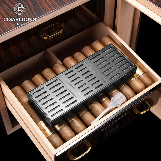 Regalis 110 – Cedar Humidor with Hygrometer, Humidifier & Transparent Window