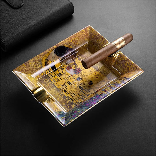 Altura Square – Ceramic Ashtray with Dual Wide Rests