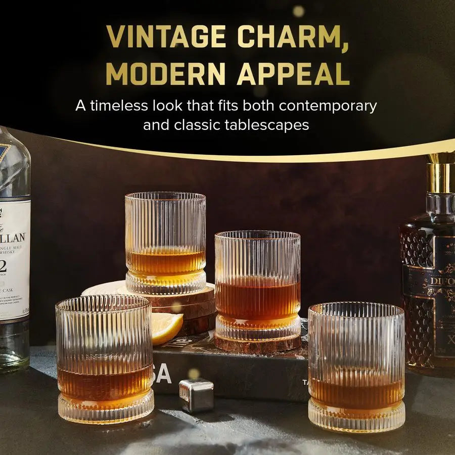 The Column Ribbed Tumbler Set of 12 — A Foundation of Texture and Light