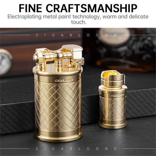 Aetherion Flame – Windproof Lighter with Integrated Holder & Punch