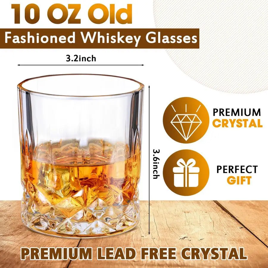 The Professional Collection — 24-Piece Diamond Cut Whiskey Glass Set