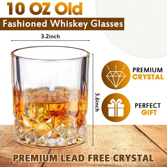 The Professional Collection — 24-Piece Diamond Cut Whiskey Glass Set