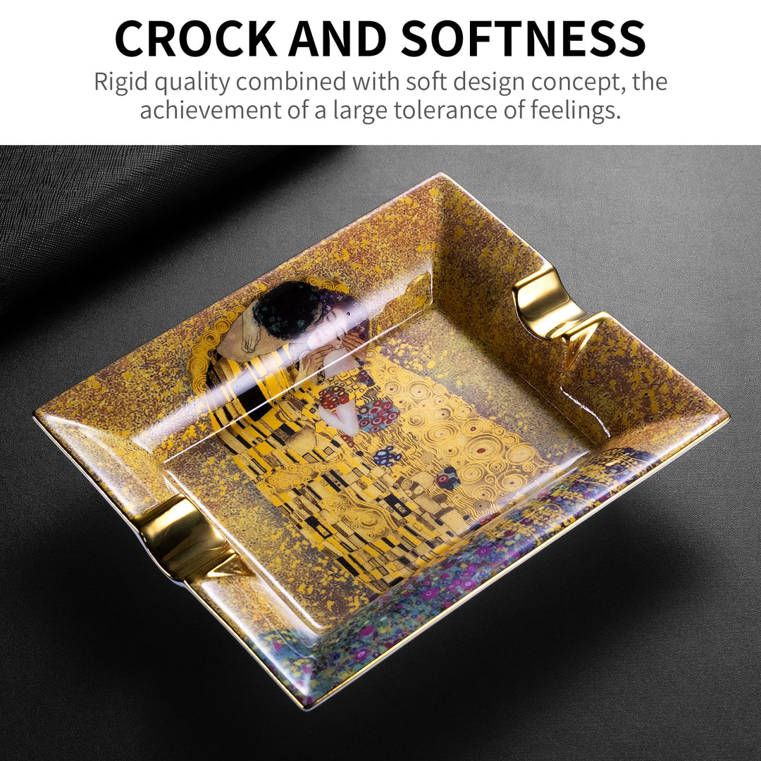 Altura Square – Ceramic Ashtray with Dual Wide Rests