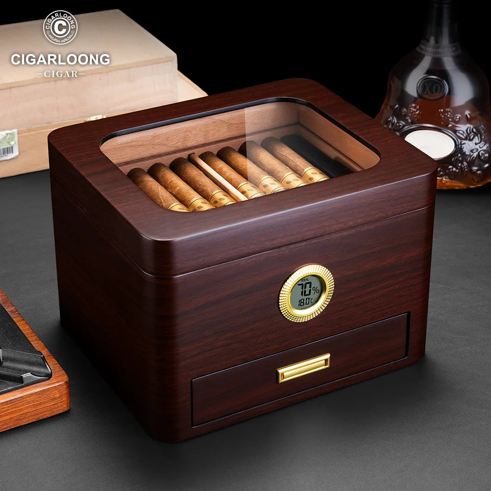 Solaro 65 – Cedar Wood Humidor with Electronic Hygrometer & Skylight
