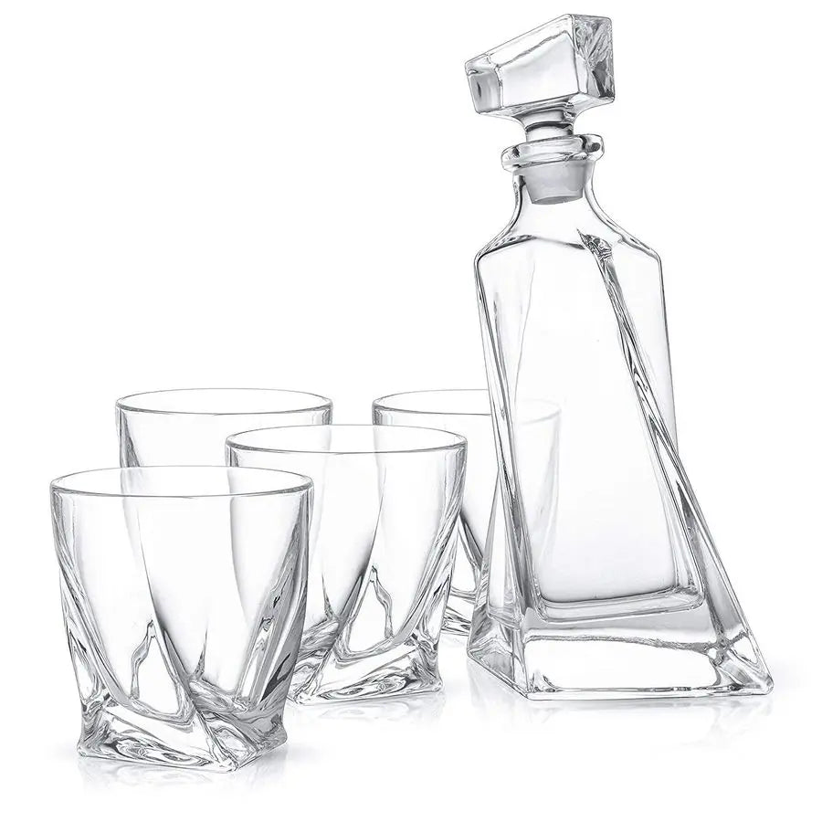 The Atlas Geometric Decanter Set — A Bold Statement in Crystal