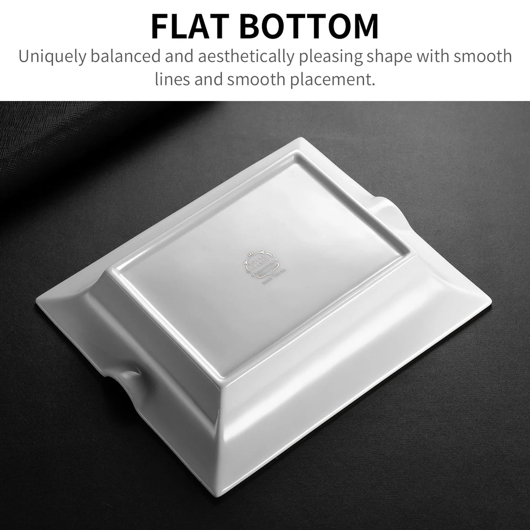 Altura Square – Ceramic Ashtray with Dual Wide Rests