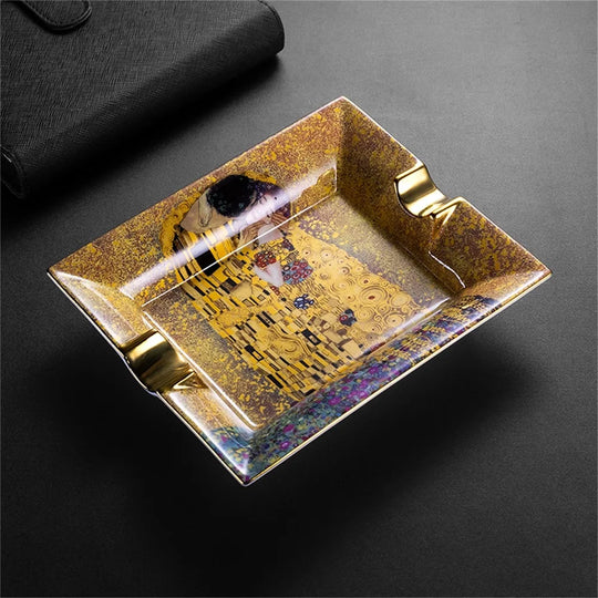 Altura Square – Ceramic Ashtray with Dual Wide Rests