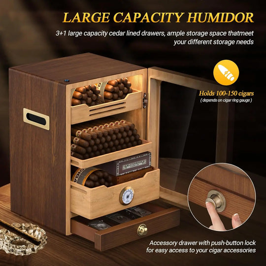 The Pavilion LED Humidor Cabinet (100-150 Cigar Capacity)