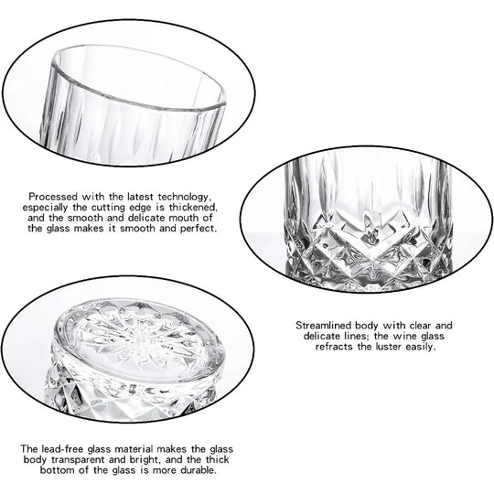 The Starburst Diamond Cut Whiskey Glass — A Classic Reimagined (Set of 4)