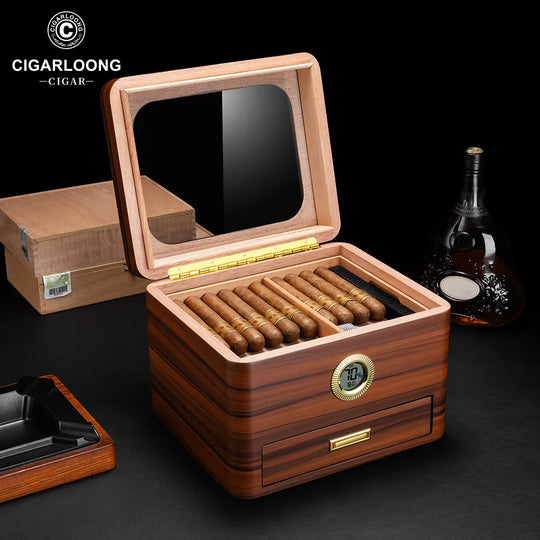 Solaro 65 – Cedar Wood Humidor with Electronic Hygrometer & Skylight