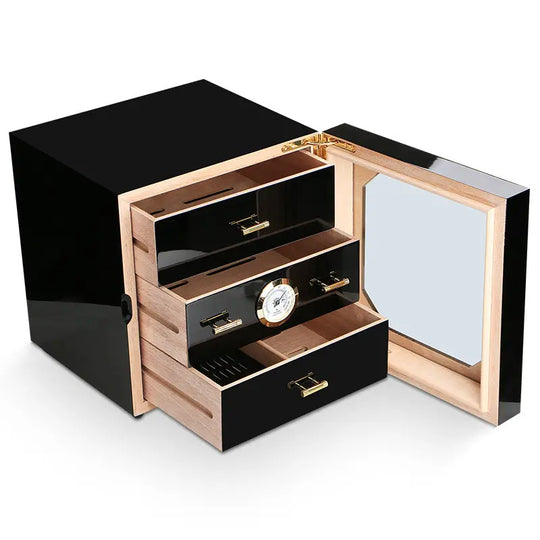 Triaro Cedar Chest – 3-Layer Portable Humidor with Hygrometer & Large Capacity Storage