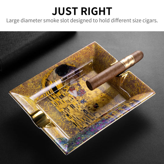 Altura Square – Ceramic Ashtray with Dual Wide Rests