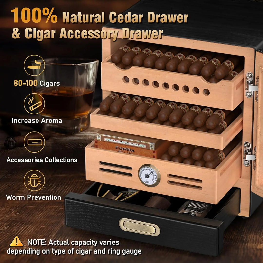 The Chamberlain Humidor Cabinet (80-100 Cigar Capacity)