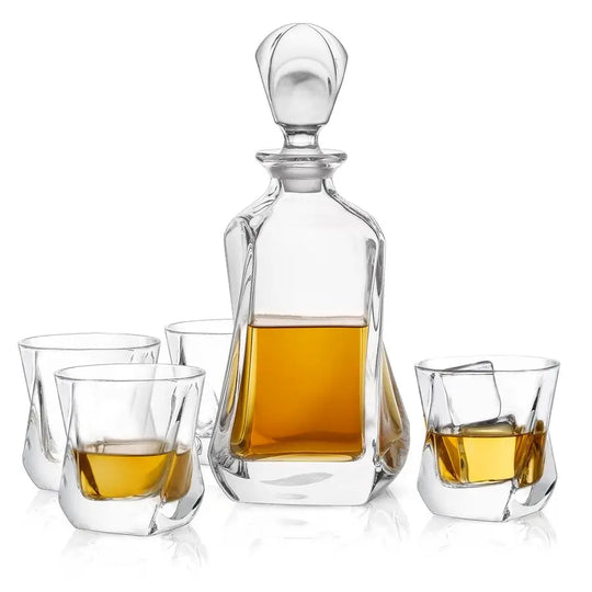 The Aurora Decanter Set of 5 — Where Fluid Design Meets Fire