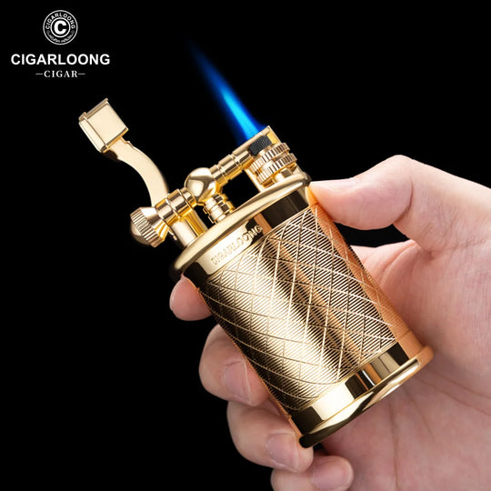 Aetherion Flame – Windproof Lighter with Integrated Holder & Punch