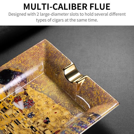 Altura Square – Ceramic Ashtray with Dual Wide Rests