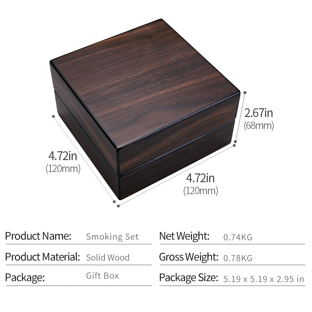 Regalia Trio – Solid Wood Ashtray & Cutter Set