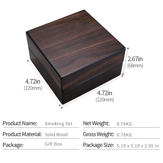 Regalia Trio – Solid Wood Ashtray & Cutter Set