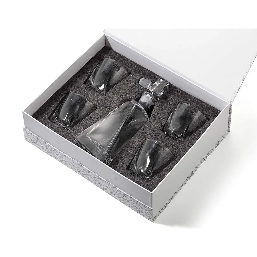 The Atlas Geometric Decanter Set — A Bold Statement in Crystal