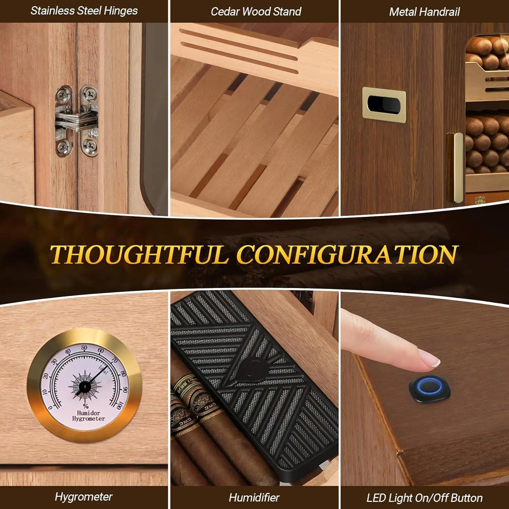 The Pavilion LED Humidor Cabinet (100-150 Cigar Capacity)