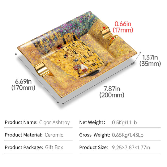 Altura Square – Ceramic Ashtray with Dual Wide Rests