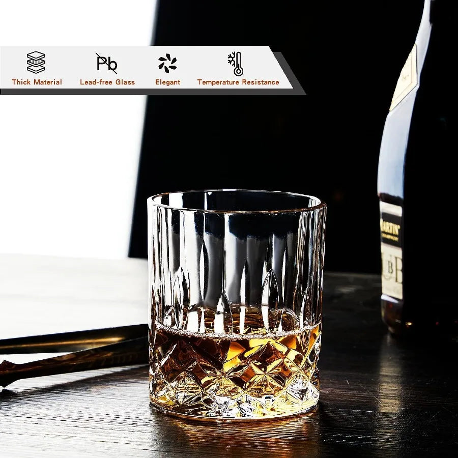 The Starburst Diamond Cut Whiskey Glass — A Classic Reimagined (Set of 4)