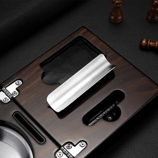 Regalia Trio – Solid Wood Ashtray & Cutter Set