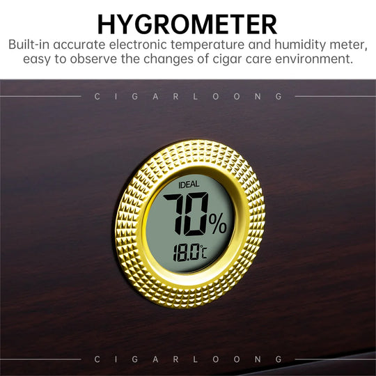 Solaro 65 – Cedar Wood Humidor with Electronic Hygrometer & Skylight