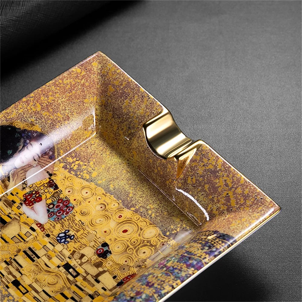 Altura Square – Ceramic Ashtray with Dual Wide Rests