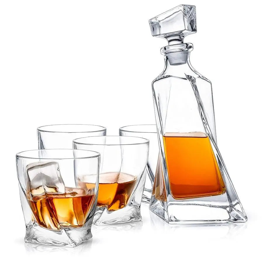 The Atlas Geometric Decanter Set — A Bold Statement in Crystal