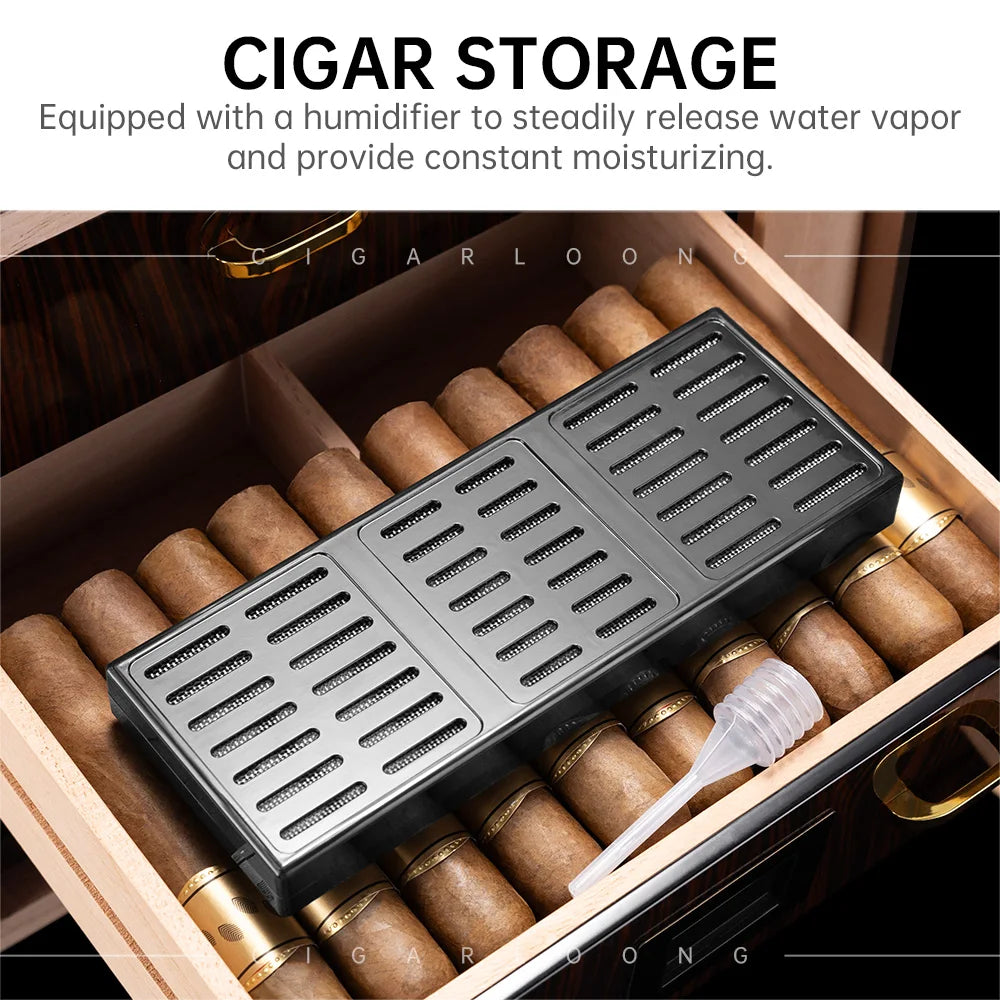 Regalis 110 – Cedar Humidor with Hygrometer, Humidifier & Transparent Window