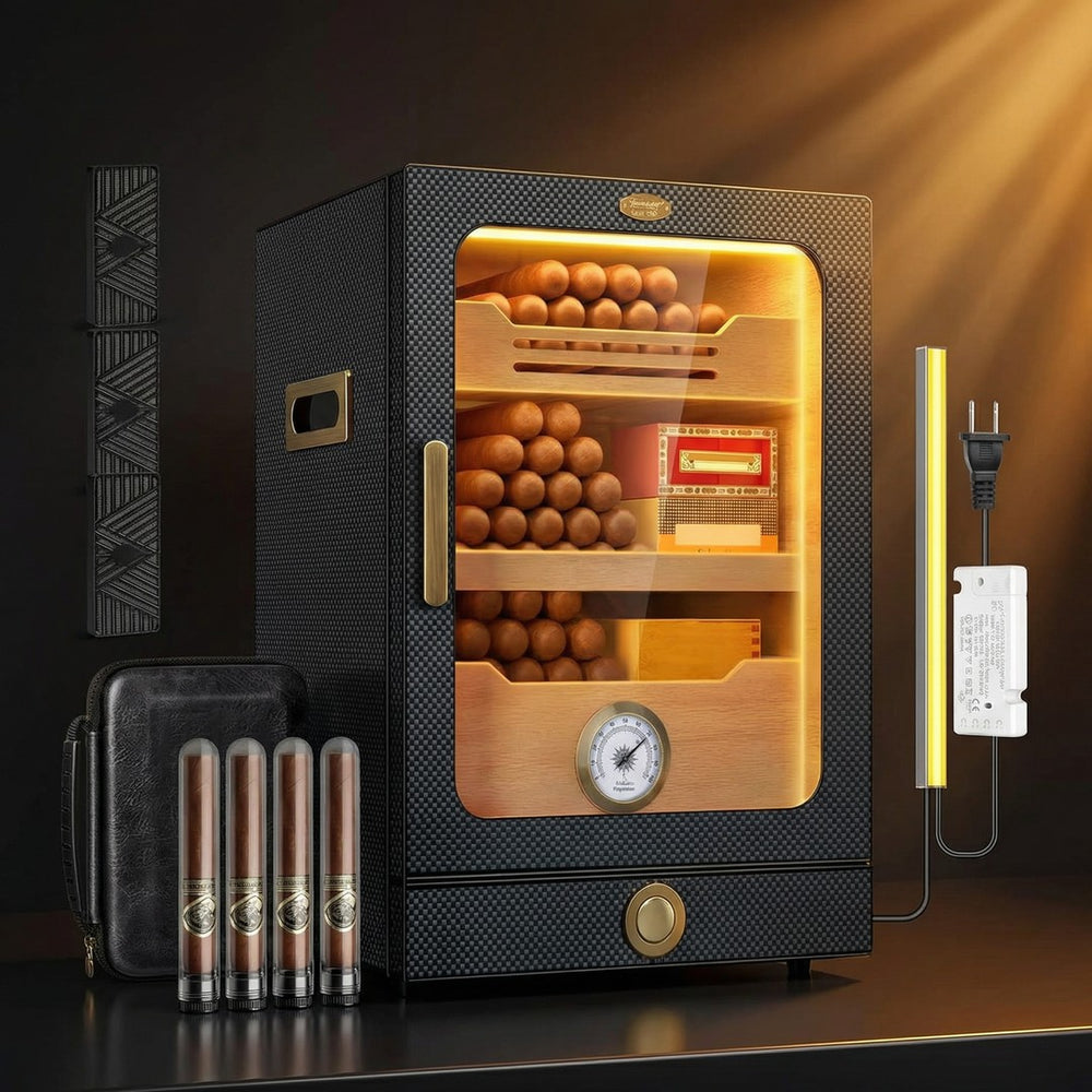 The Athenaeum Desktop Cigar Humidor Cabinet - Fluid And Fire